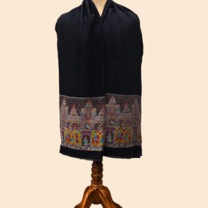 Black Darbari Pashmina Stole