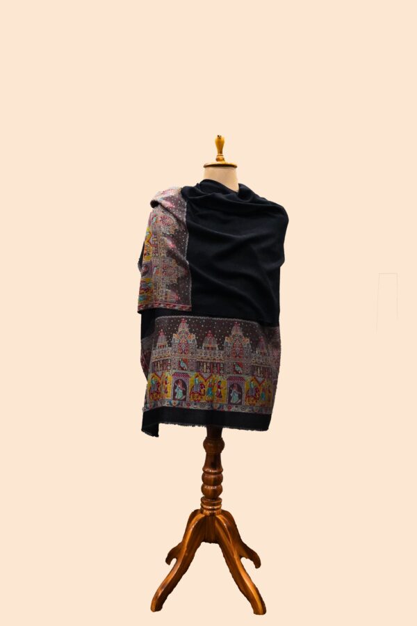 Black Darbari Pashmina Stole