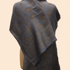 Dark Grey Pashmina Stole Zari Work