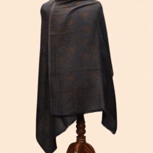 Dark Grey Pashmina Stole Zari Work